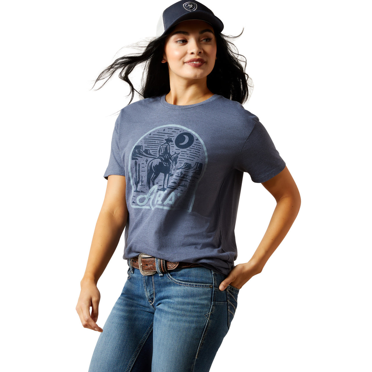 Ariat Ladies Desert Night Chambray Blue T-Shirt 10063757