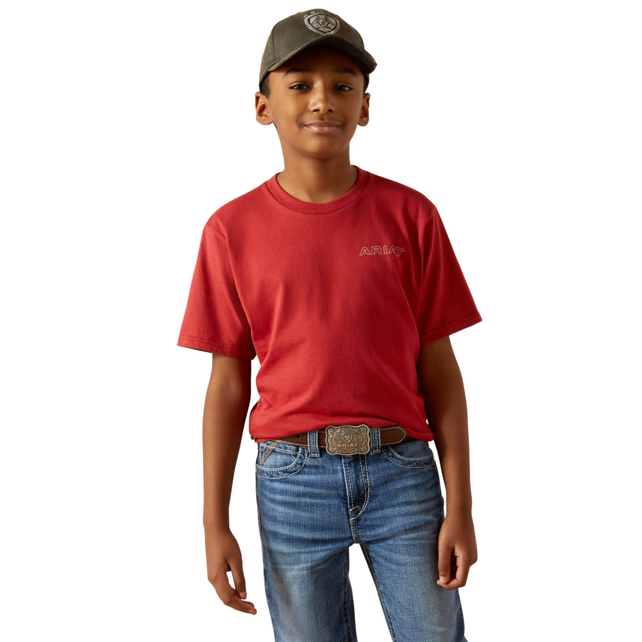 Ariat Youth Boy's Patriot Buffalo Coin Brick Red T-Shirt 10062407