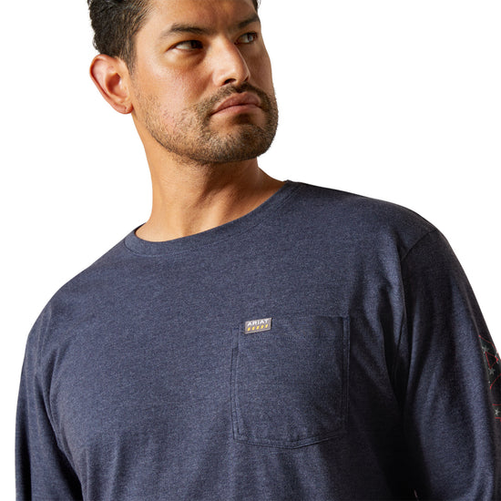 Ariat Men's Rebar Cotton Strong Standard Pocket Navy T-Shirt 10062755