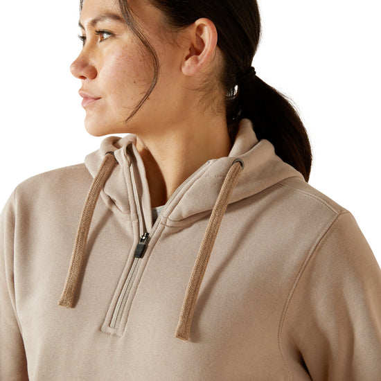 Ariat Ladies Rebar Skill Set 1/2 Zip String Brown Hoodie 10062653