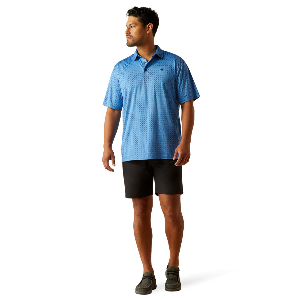 Ariat Men's Charger 2.0 Classic Blue Printed Polo Shirt 10058848