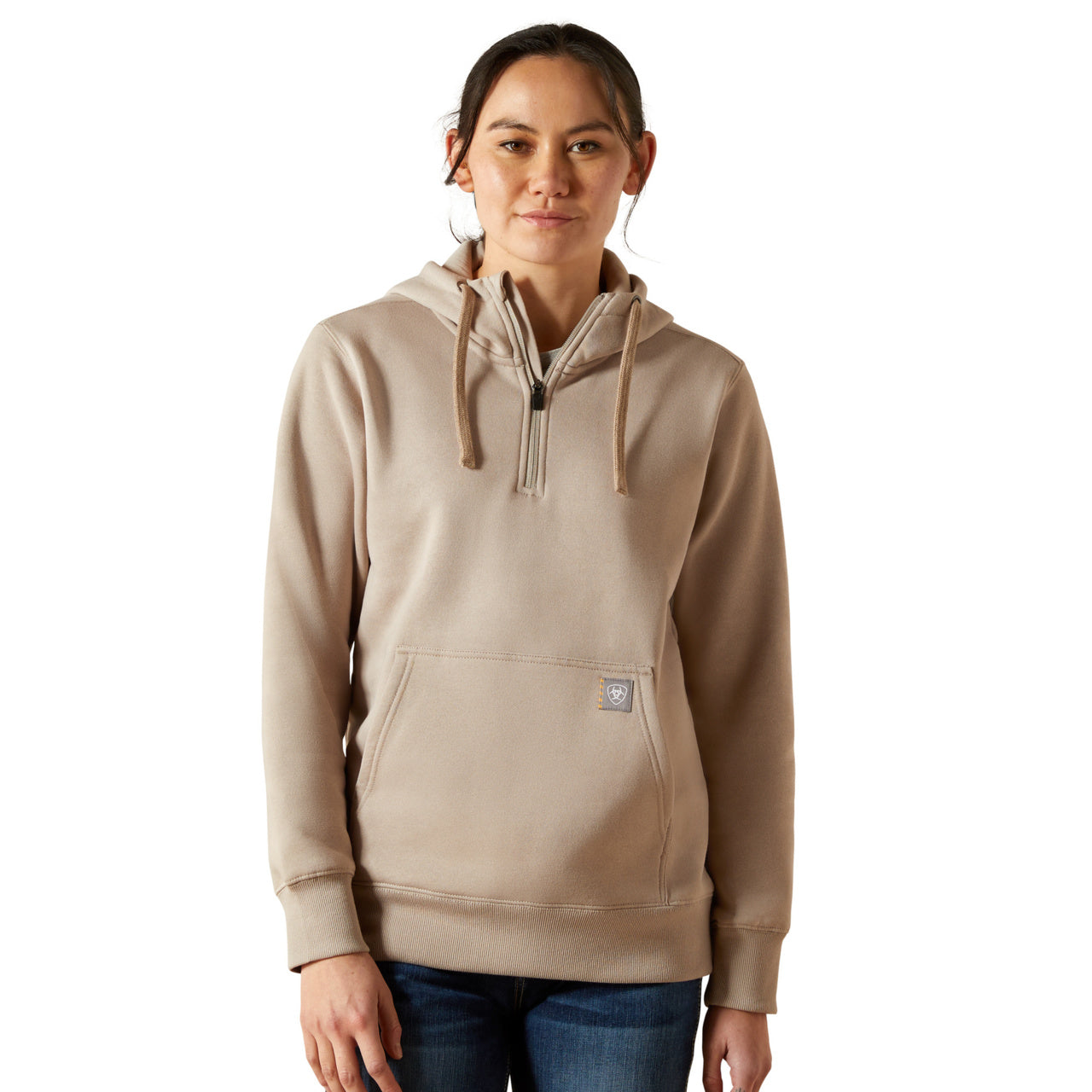 Ariat Ladies Rebar Skill Set 1/2 Zip String Brown Hoodie 10062653