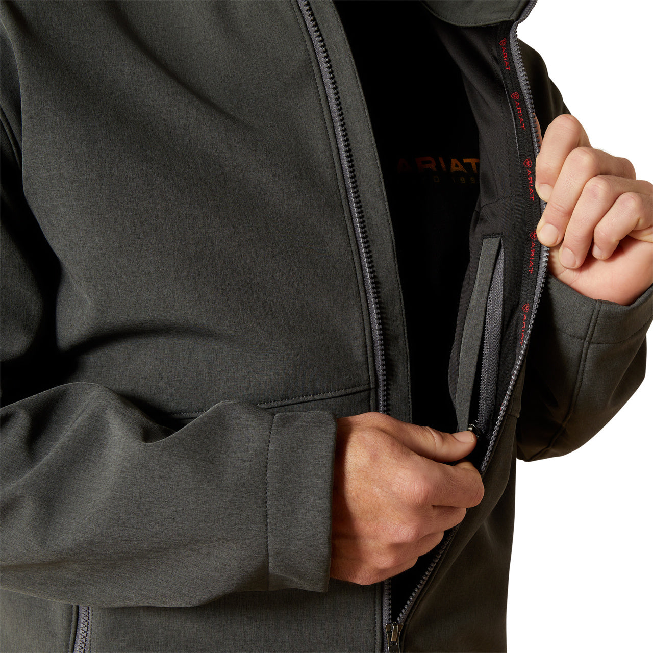 Ariat Men's Charcoal American Logo Softshell Jacket 10062579