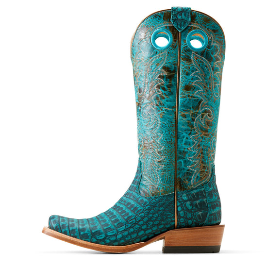 Ariat Ladies Futurity Sueded Caiman Belly Turquoise Western Boot 10050967