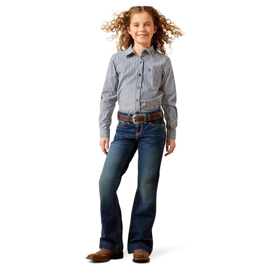 Ariat Youth Girl's Andrea Pacific Blue Trouser Jeans 10065916