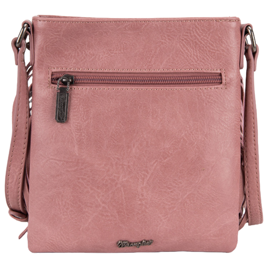 Wrangler Ladies Leather Fringe Pink Crossbody Bag WG44-8360PK