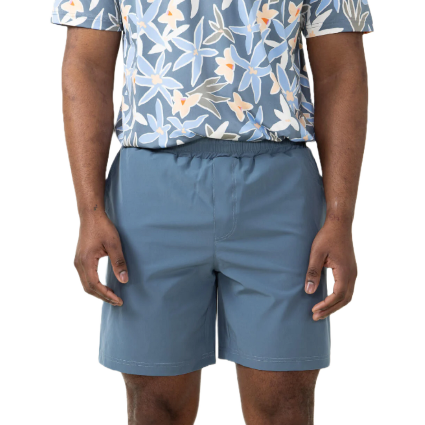 Simply Southern Men's Tropical Lined Blue Short 0124-MN-LINEDSHORT-TROP