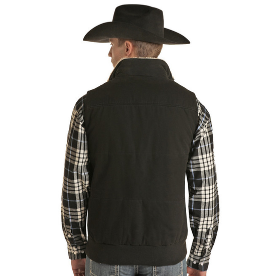 Powder River Outfitters Men's Black Conceal & Carry Cotton Vest DM98C01835