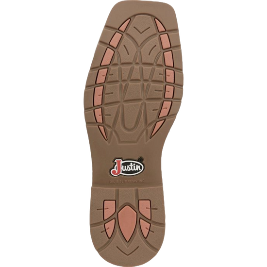 Justin Men's All Around Walnut Brown Waterproof Steel Toe Boots SE3115