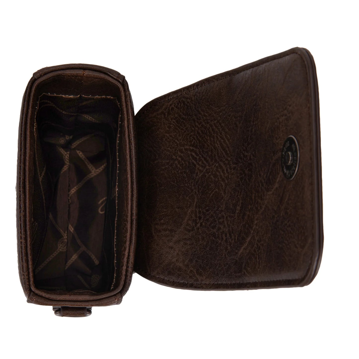 Wrangler Ladies Coffee Cell Phone Purse With Back Card Slots Crossbody WG118-204CF