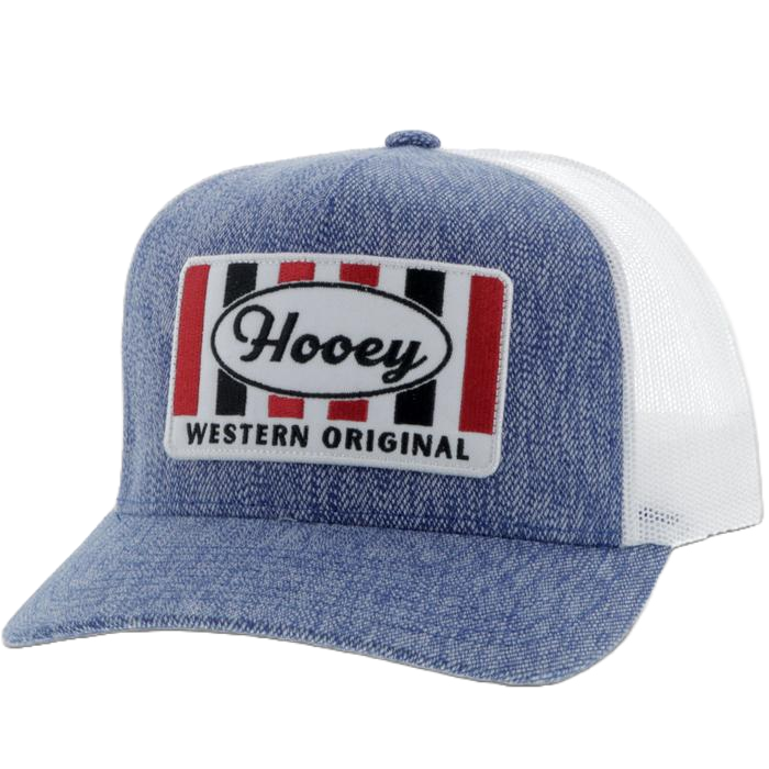 Hooey Men's Denim and White Retro Patch Snap-Back Hat 2001T-DEWH