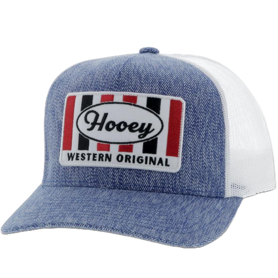 Hooey Men's Denim and White Retro Patch Snap-Back Hat 2001T-DEWH