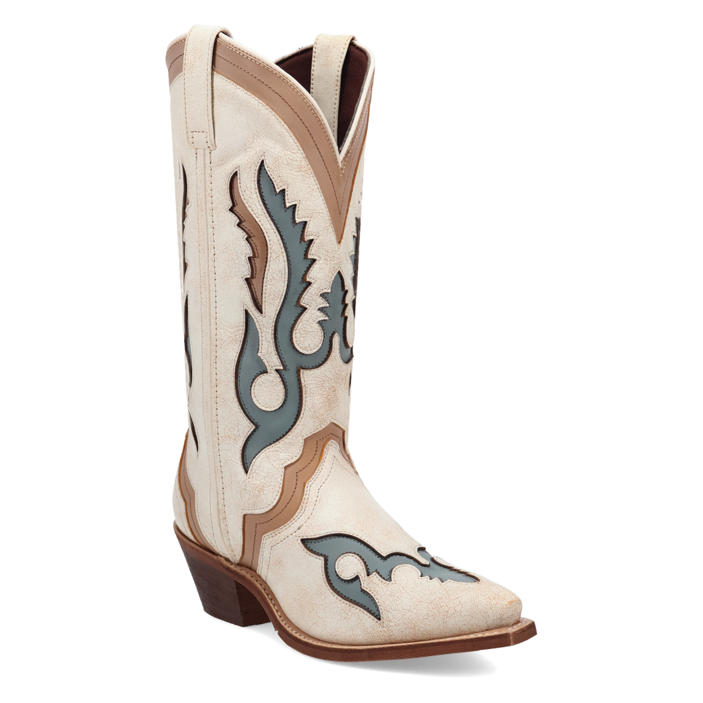 Laredo Ladies Honky-Tonk Halo Off White Leather Western Boot 20083