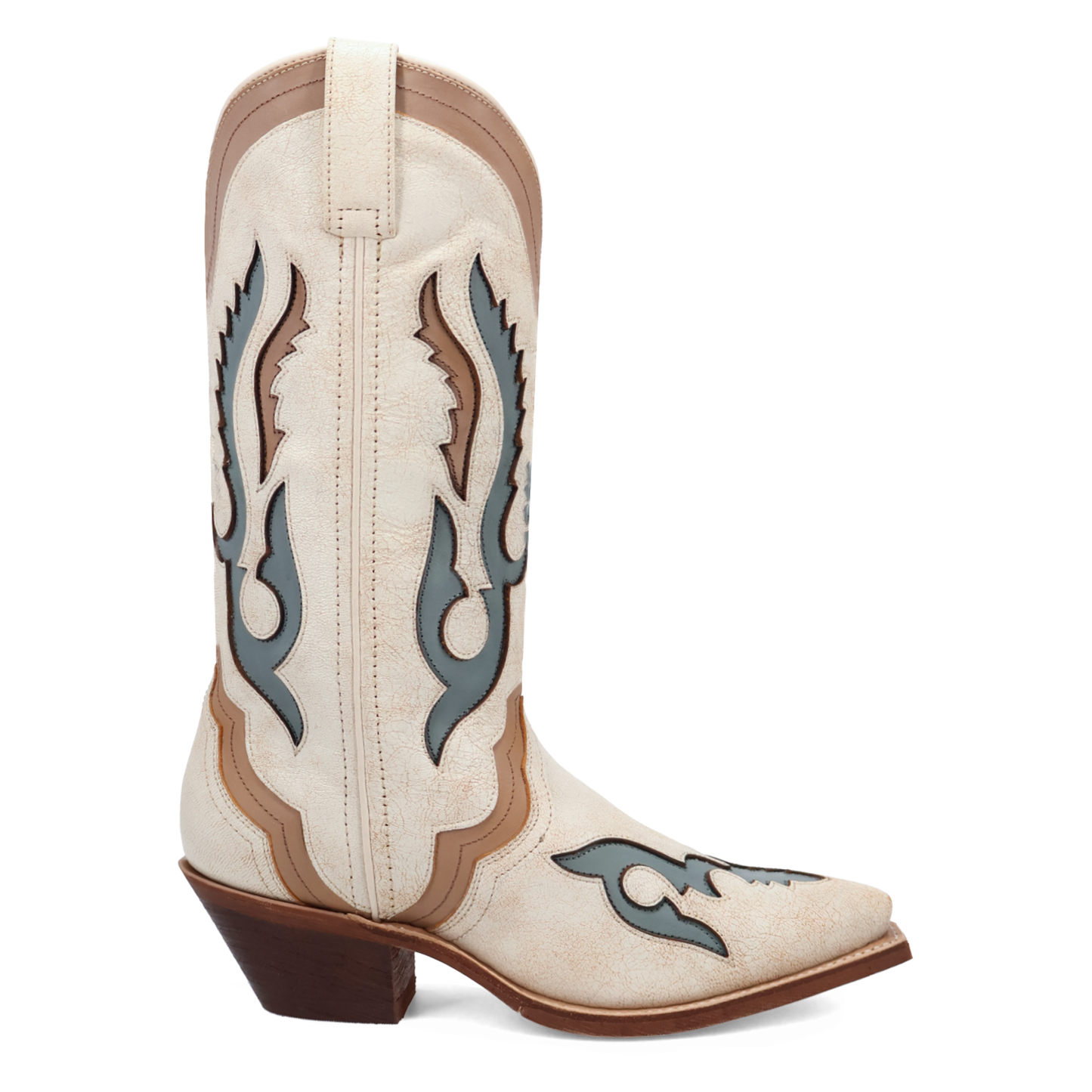 Laredo Ladies Honky-Tonk Halo Off White Leather Western Boot 20083