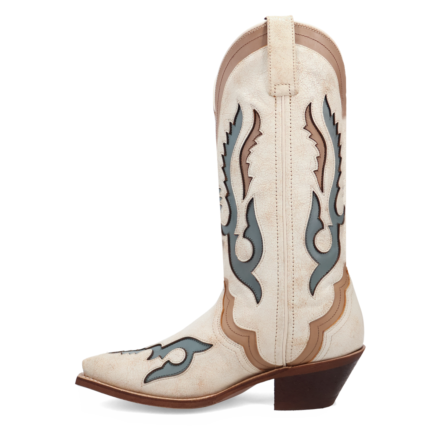 Laredo Ladies Honky-Tonk Halo Off White Leather Western Boot 20083