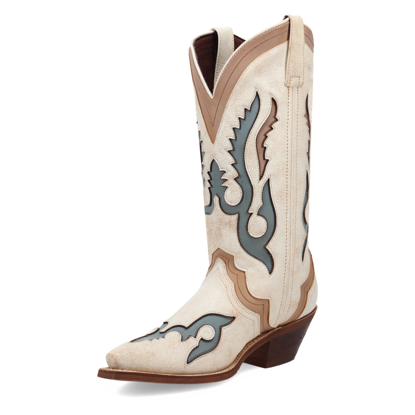 Laredo Ladies Honky-Tonk Halo Off White Leather Western Boot 20083