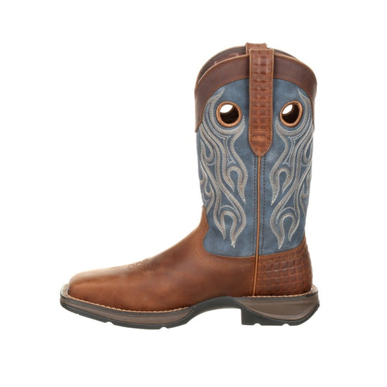 Durango Men's Rebel™ Dark Brown & Denim Blue Square Steel Toe Boots DDB0134