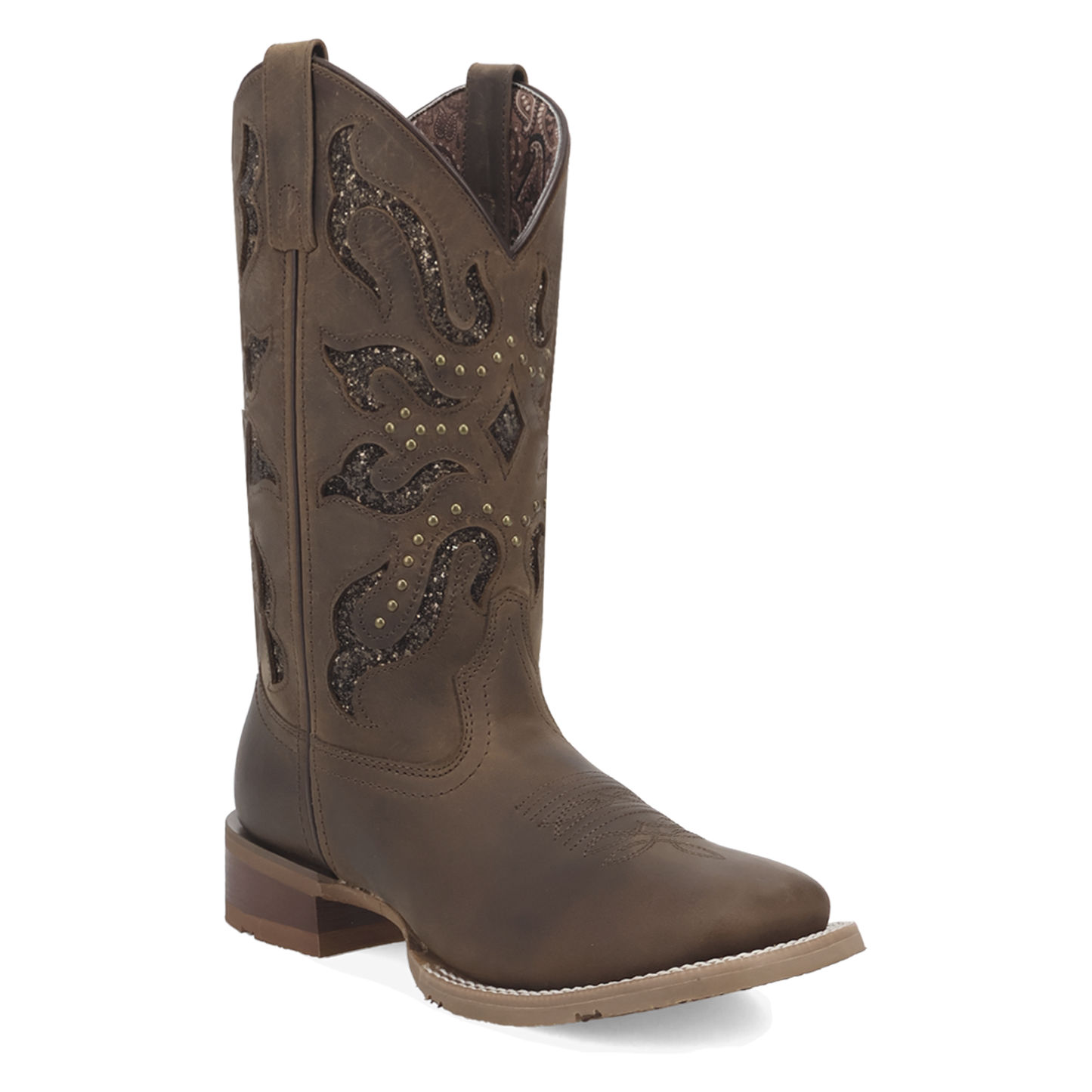 Laredo Ladies Lonestar Brown Lace Leather Western Boot 2034