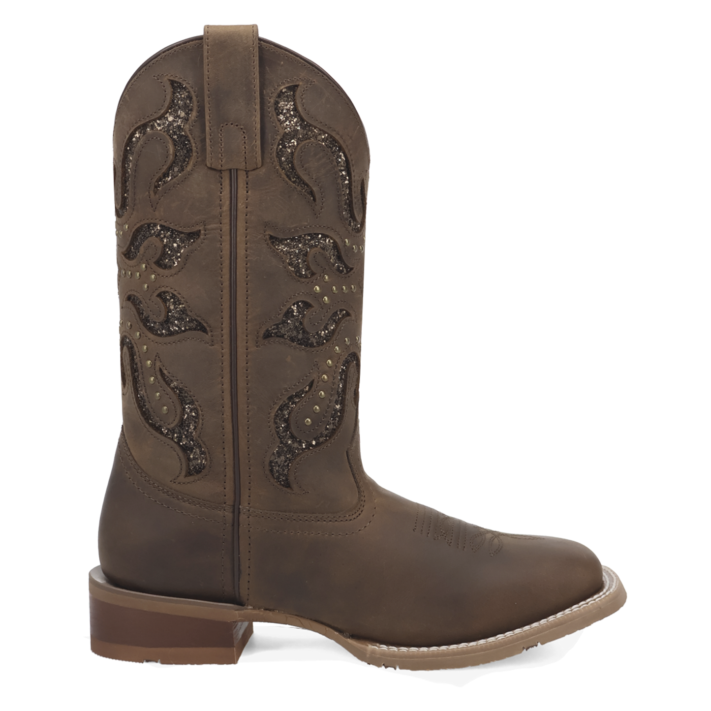 Laredo Ladies Lonestar Brown Lace Leather Western Boot 2034