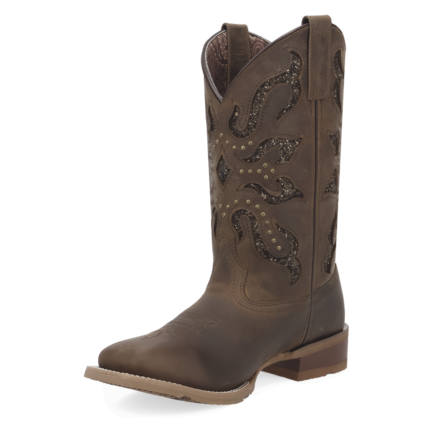 Laredo Ladies Lonestar Brown Lace Leather Western Boot 2034