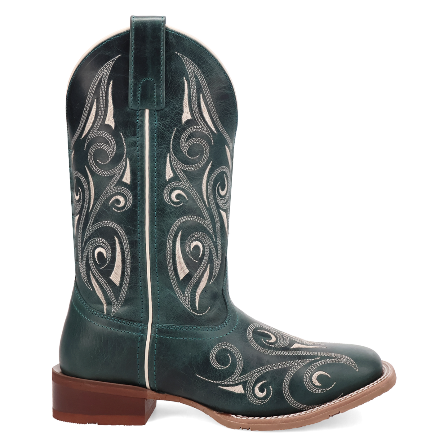 Laredo Ladies Spurred Turquoise Square Toe Leather Western Boot 2037