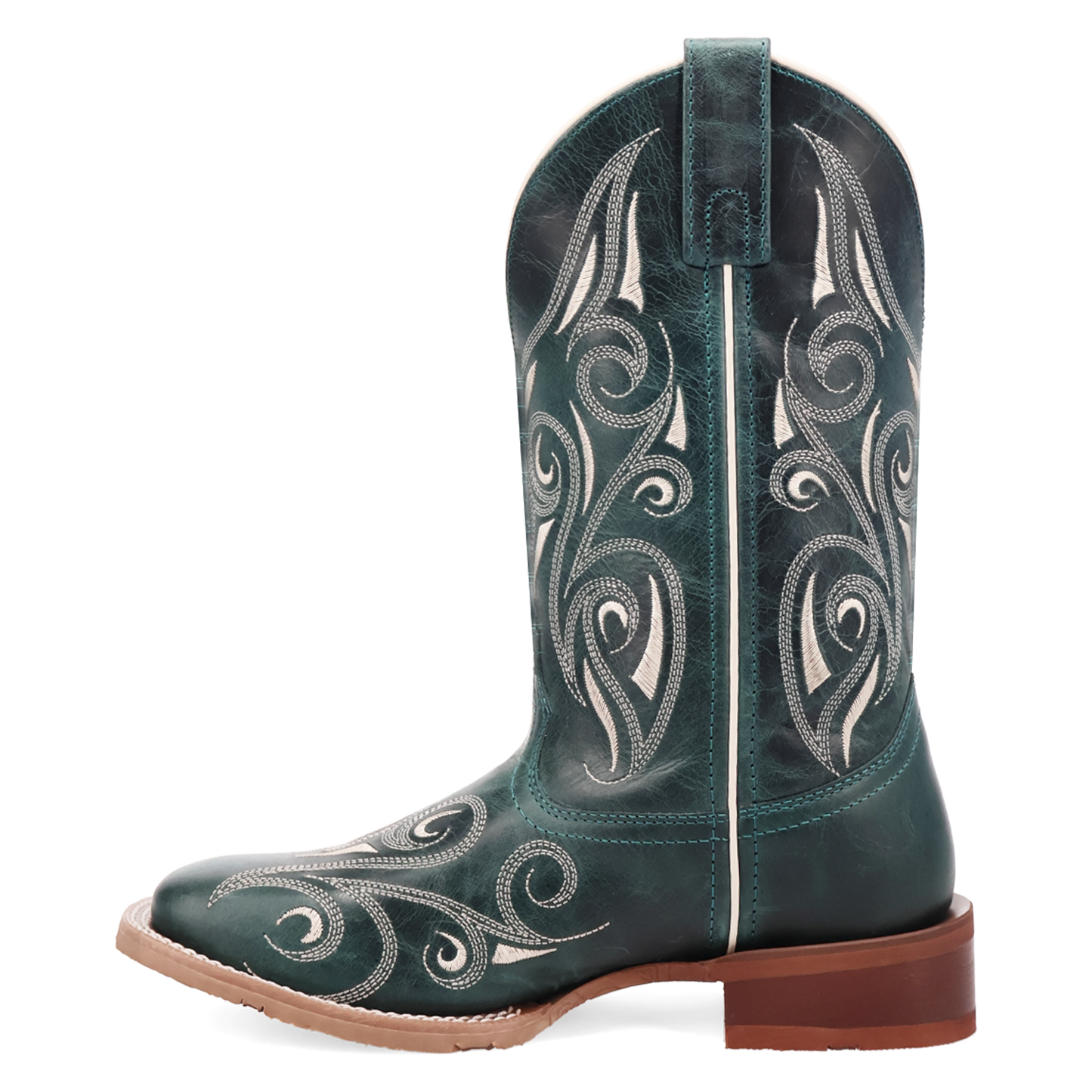 Laredo Ladies Spurred Turquoise Square Toe Leather Western Boot 2037
