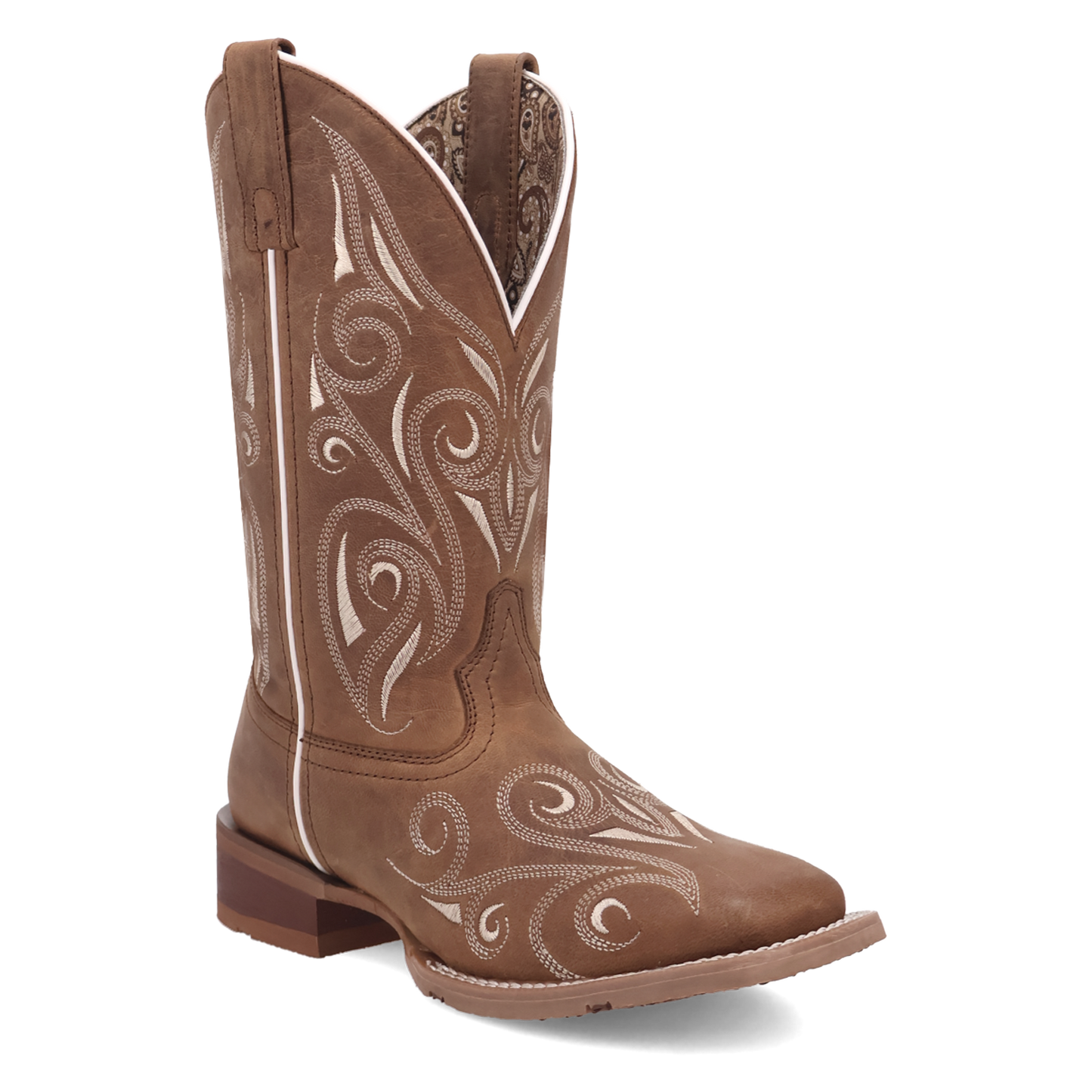 Laredo Ladies Spurred Tan Leather Western Boot 2038