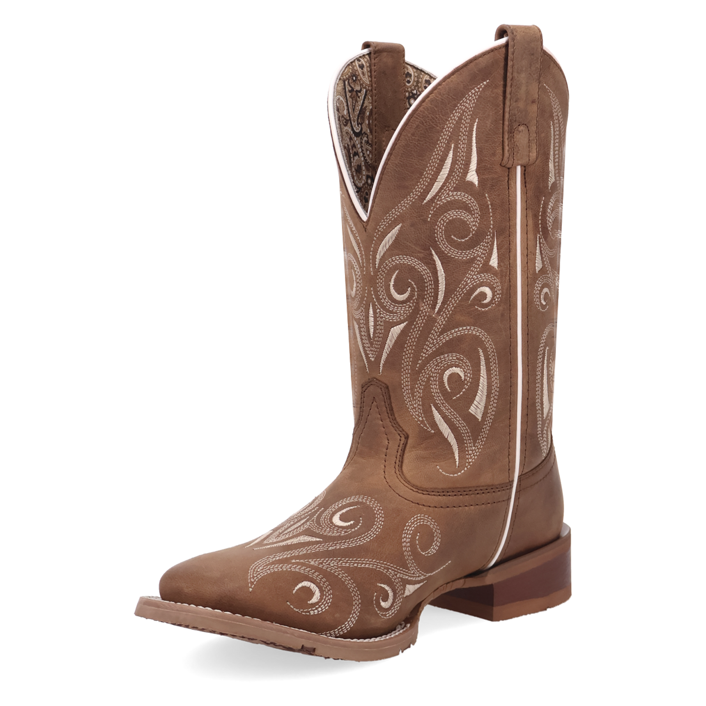 Laredo Ladies Spurred Tan Leather Western Boot 2038