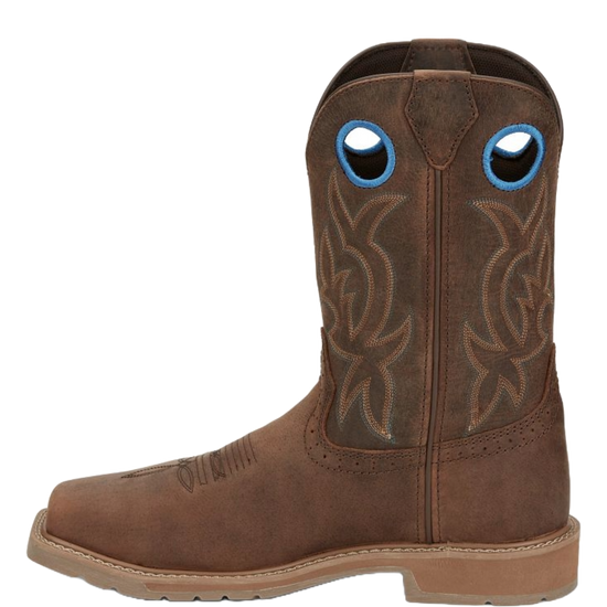 Justin Mens All Around Walnut Brown Waterproof Steel Toe Boots
