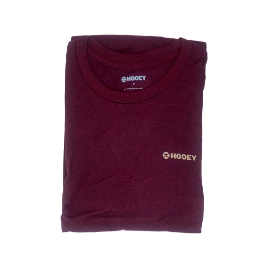 Hooey Men's "WESTERN OG" Graphic Logo Heather Cranberry T-Shirt HT1711MA