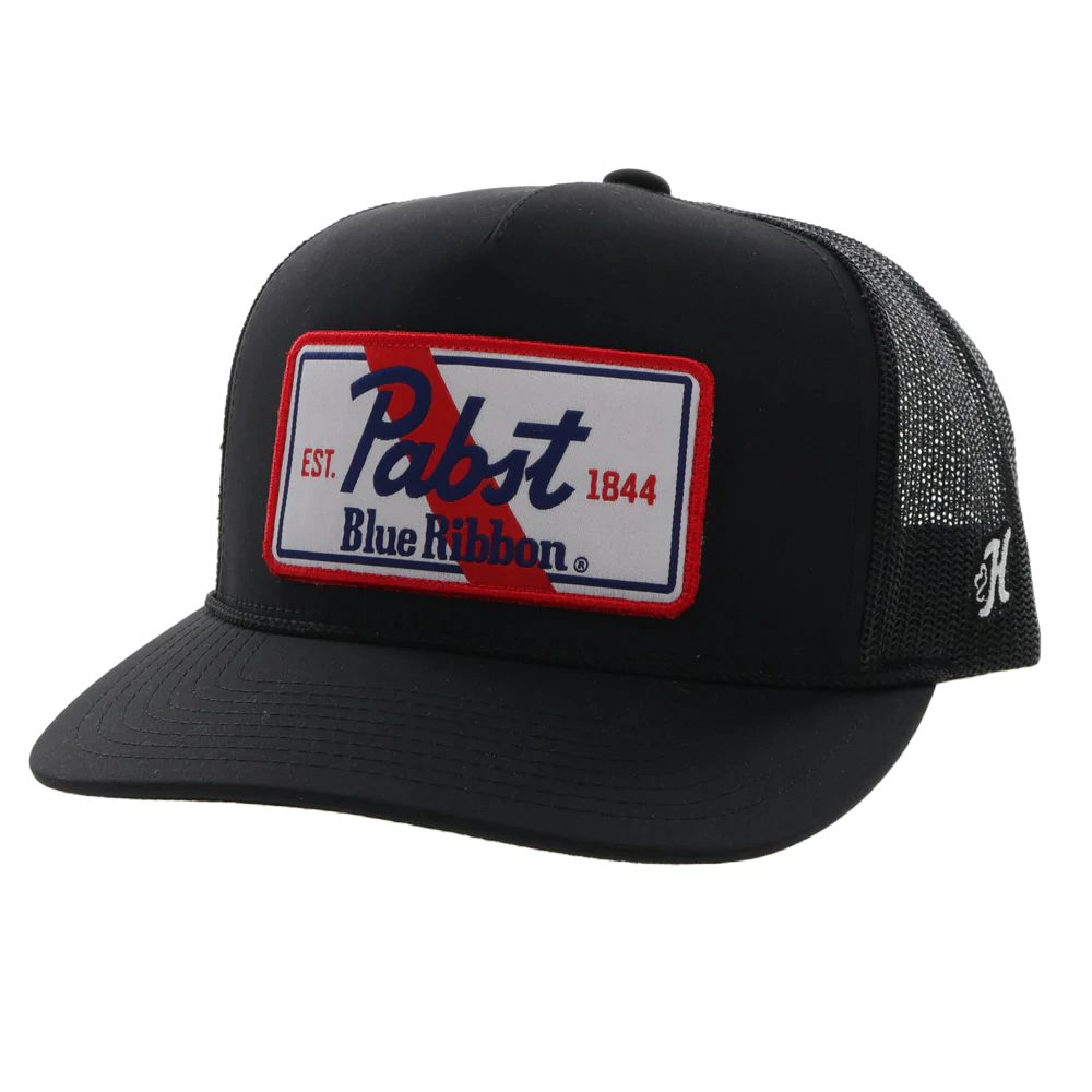 Hooey® Men's Pabst Blue Ribbon 5-panel Black Trucker Cap 2273T-BK