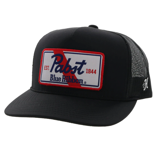 Hooey® Men's Pabst Blue Ribbon 5-panel Black Trucker Cap 2273T-BK