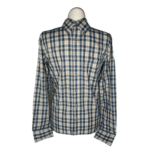 Wrangler Men's Riata Turquoise & Khaki Plaid Button Down Shirt 2330378-TUR