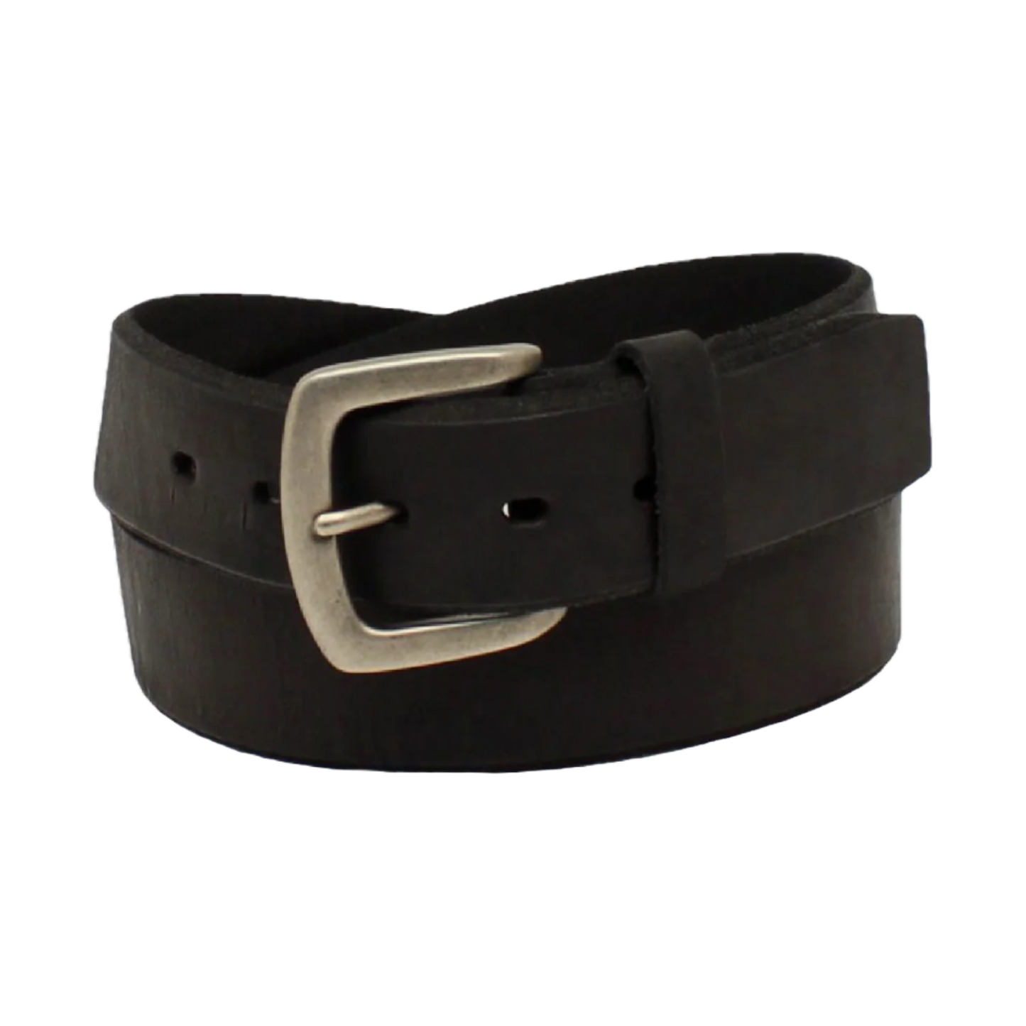 Ariat Men's Beveled Edge Embroidered Logo Black Leather Belt A1037401