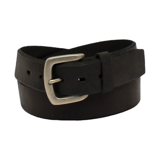 Ariat Men's Beveled Edge Embroidered Logo Black Leather Belt A1037401