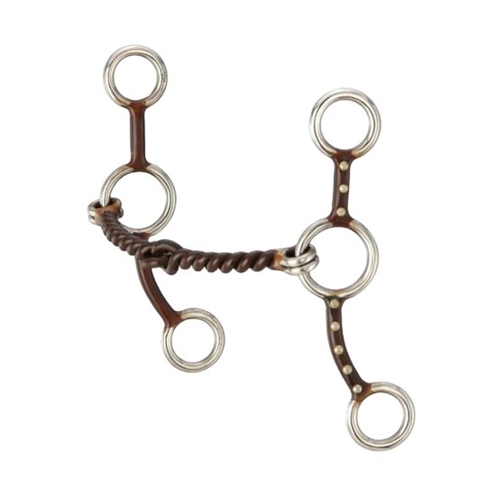 Tough 1 Antique Brown Jr. Cowhorse Twisted Wire Snaffle 5"