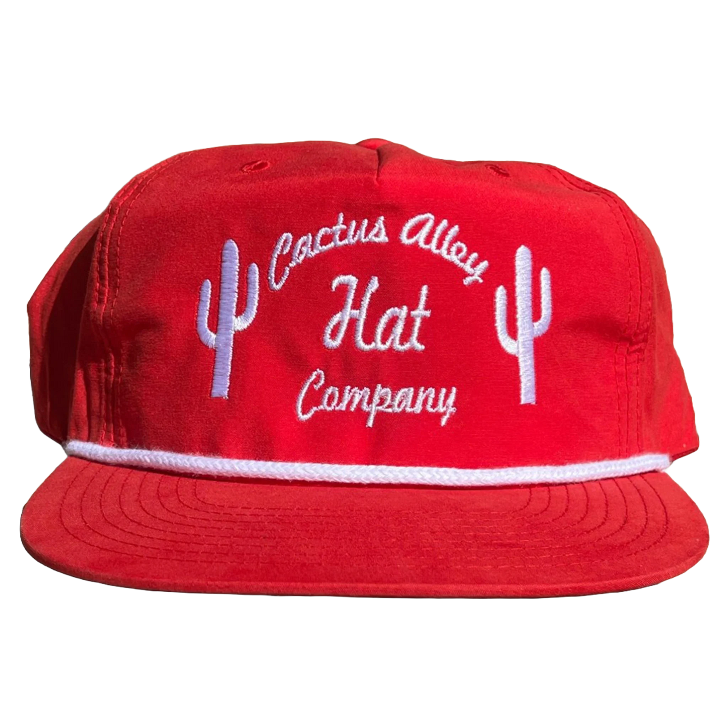 Cactus Alley Hat Co. Men's The Cactus White Rope Red Snapback Hat 256RED-S119WHT