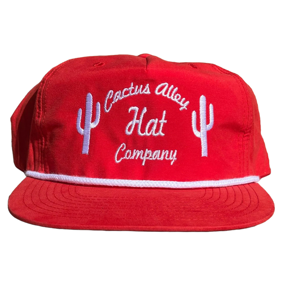 Cactus Alley Hat Co. Men's The Cactus White Rope Red Snapback Hat 256RED-S119WHT