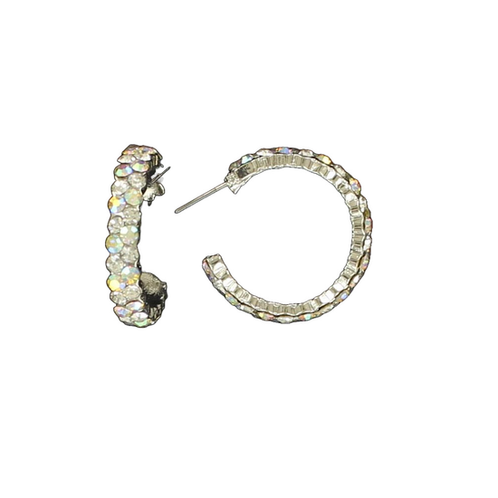 M&F Western® Ladies Silver Crystal Hoop Earrings 29650