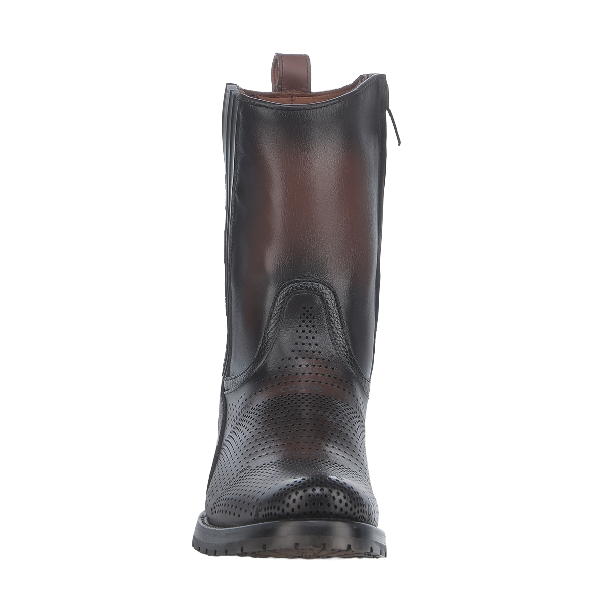 Cuadra Men's Chocolate Laser & Woven Zip Up Leather Boots CU942