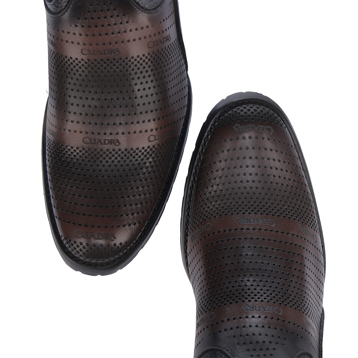 Cuadra Men's Chocolate Laser & Woven Zip Up Leather Boots CU942