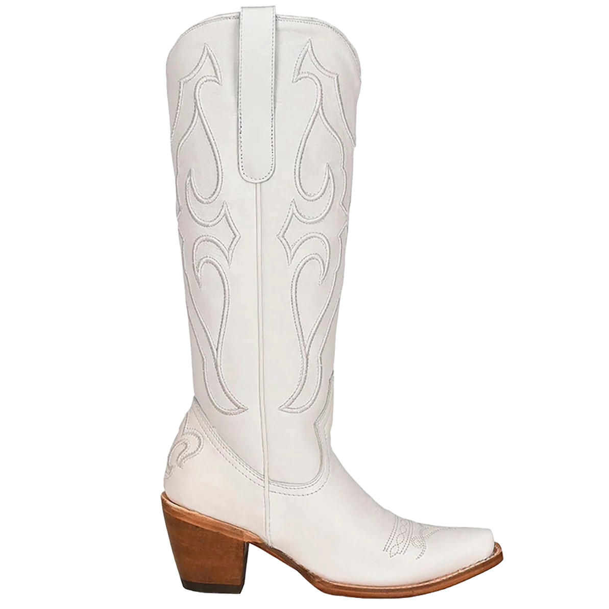 Corral Ladies Pure White Embroidery Snip Toe Boots Z5074
