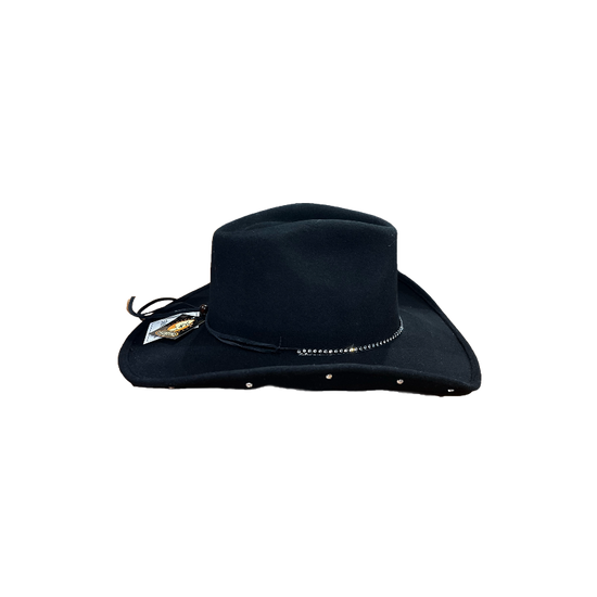 Austin Traders Ladies Swarovski Crystal Black Felt Western Hat 10-071