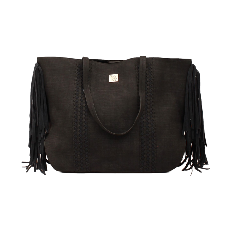 Angel Ranch Ladies Black Fringe Shoulder Handbag Purse DHB1036B