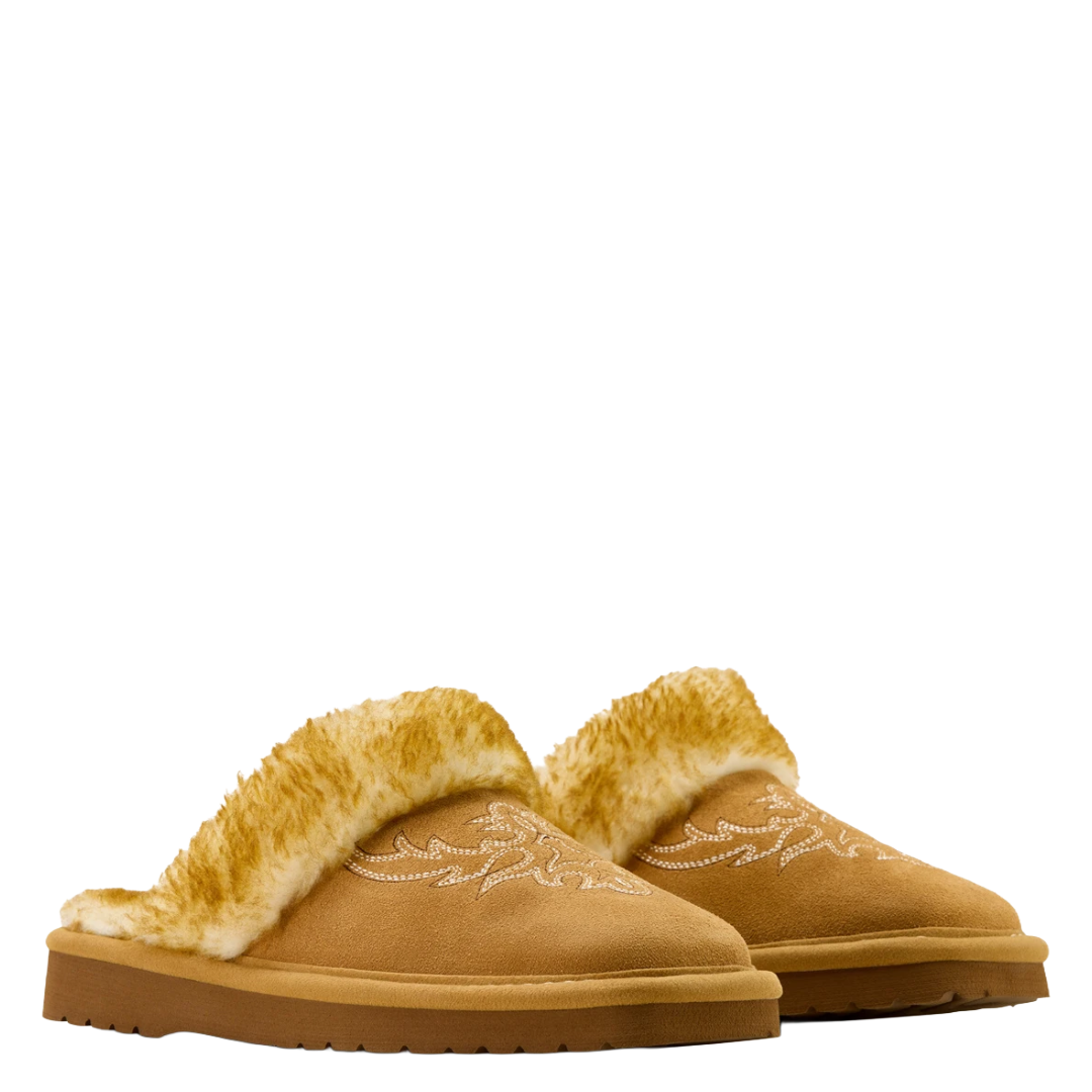 Ariat Ladies Tan Jackie Square Toe Scuff Exotic Slipper AR2830-228