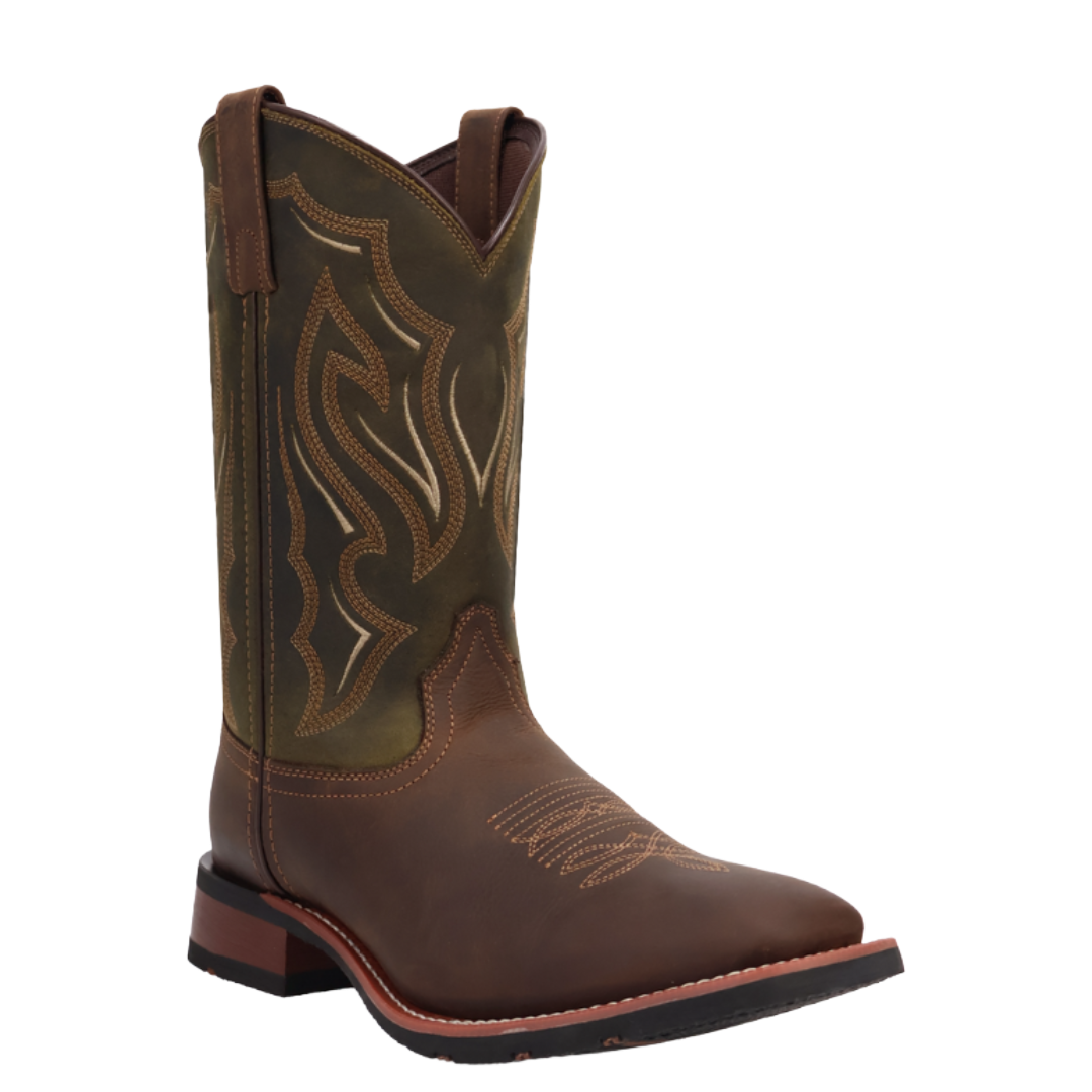 Dan Post Men's Trailblazer Brown & Hunter Green Leather Western Boot 8042