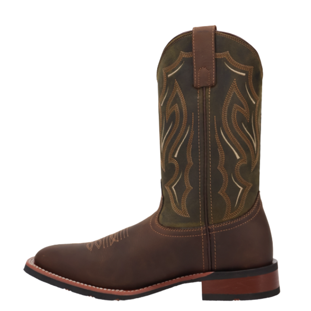 Dan Post Men's Trailblazer Brown & Hunter Green Leather Western Boot 8042