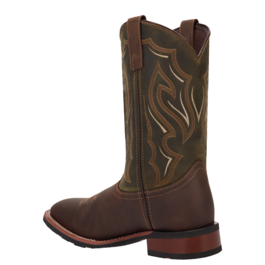 Dan Post Men's Trailblazer Brown & Hunter Green Leather Western Boot 8042