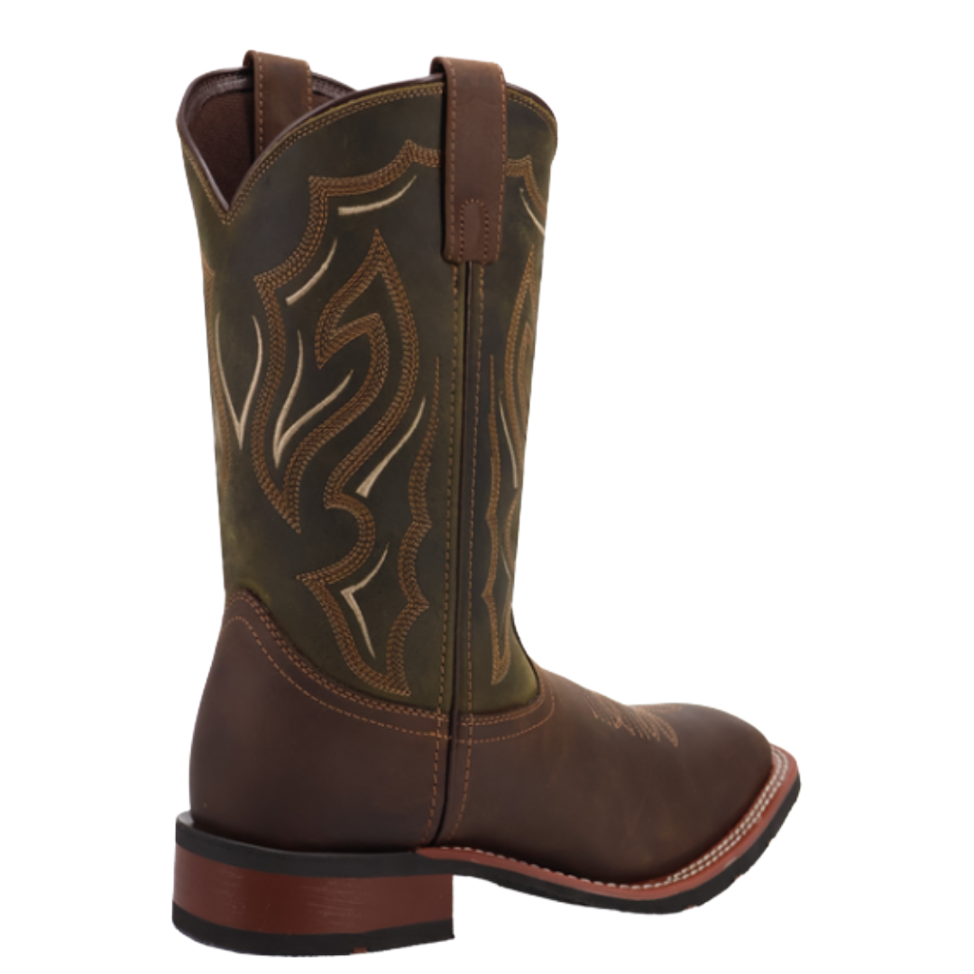 Dan Post Men's Trailblazer Brown & Hunter Green Leather Western Boot 8042