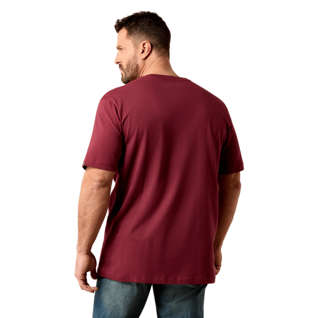 Ariat Men's Rebar Burgundy Cotton Strong Standard T-Shirt 10079075